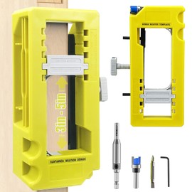 Plantilla de Bisagra de Puerta, Plantilla de Enrutador de Bisagra de Puerta para Bisagra de Puerta de 3 a 5 Pulgadas de Longitud, Radio de 1/4 Pulgadas 5/8 Pulgadas, Mortajadora
