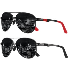 Polarised Sunglasses Pilot Mens Womens Ultralight Shades UV400 Protection Unbreakable Metal Frame for Driving,Fishing,Running Sun Glasses