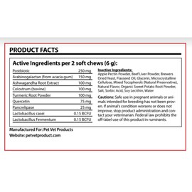 Pet Vet PRODUCTS Dog Itching and Allergy Skin Relief, Veterinarian Approved- Dog Probiotics for Itchy Skin and Ears, Skin and Coat suppplement-Made in The USA, 60 Soft Chews