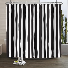 Xiaoterna Stripes Shower Curtain Geometric Line Abstract Modern Luxury Art Bathroom Curtain Modern Geometric Lines Minimalist Shower Curtain Machine Washable Waterproof Fabric 150x180cm