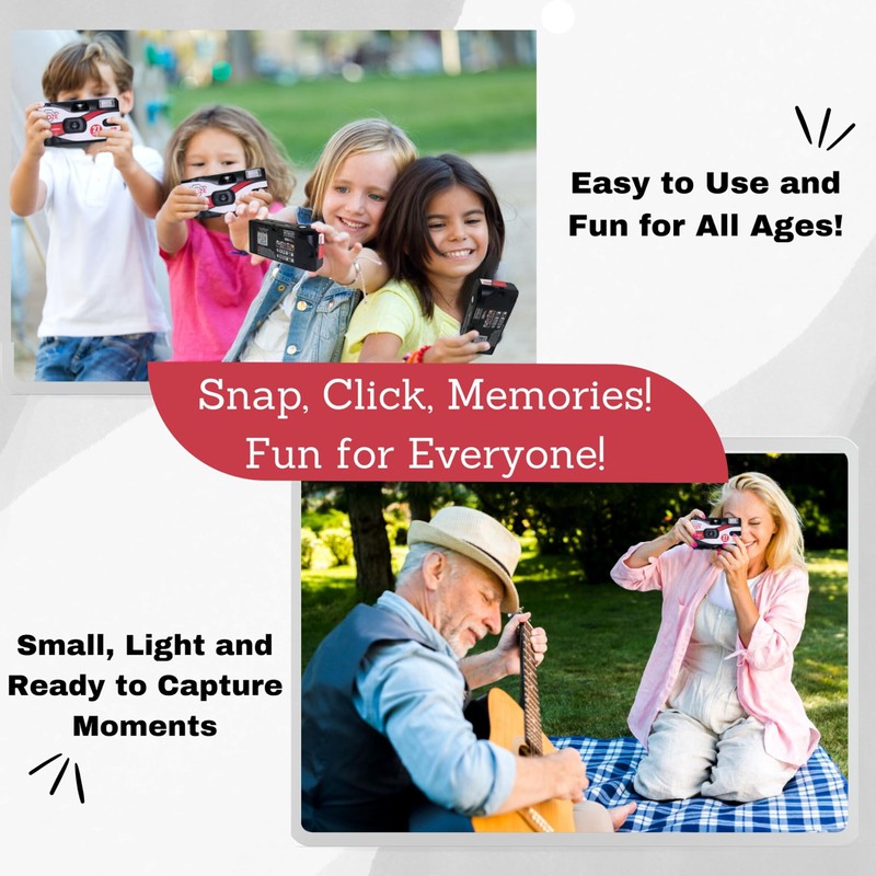 Clikoze Disposable Camera with 27 Exposures, Ultramax ISO 400 35mm