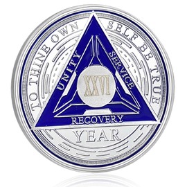CHURYUML CHURYUML 26 Year Sobriety Coin| Triplate Sobriety Chip| AA Chips Sobriety Gifts for Men Women Alcoholics Anonymous Gifts Addiction Recovery Gift Affirmation Token