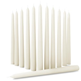 Sonedly 10 inch Taper Candle 12 Pack - Home Interior Long Burning Dripless and Smokeless Candles Unscented - Tapered Candles for Home - 8-Hour Burning Ivory Candles