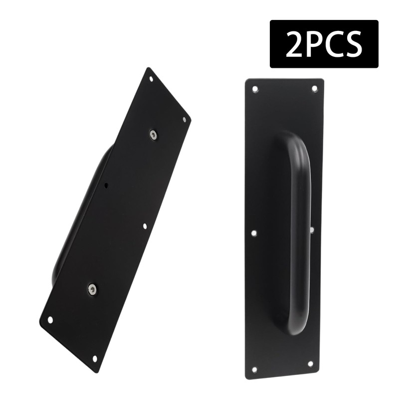 Mormchlots 2Pcs Large Black Stainless Steel Heavy Duty Barn Door