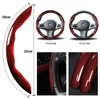 Car Steering Wheel Cover Set Bright Carbon Fiber Wrap Non-Slip