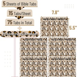 ZyvSyldrin Bible Tabs for Women Men, Bible Tabs for Study Bible, Large Print Bible Book Tabs, Easy to Read Bible Index Tabs, Bible Labels Tabs, Bible Study Supplies, Christian Gift (Leopard)