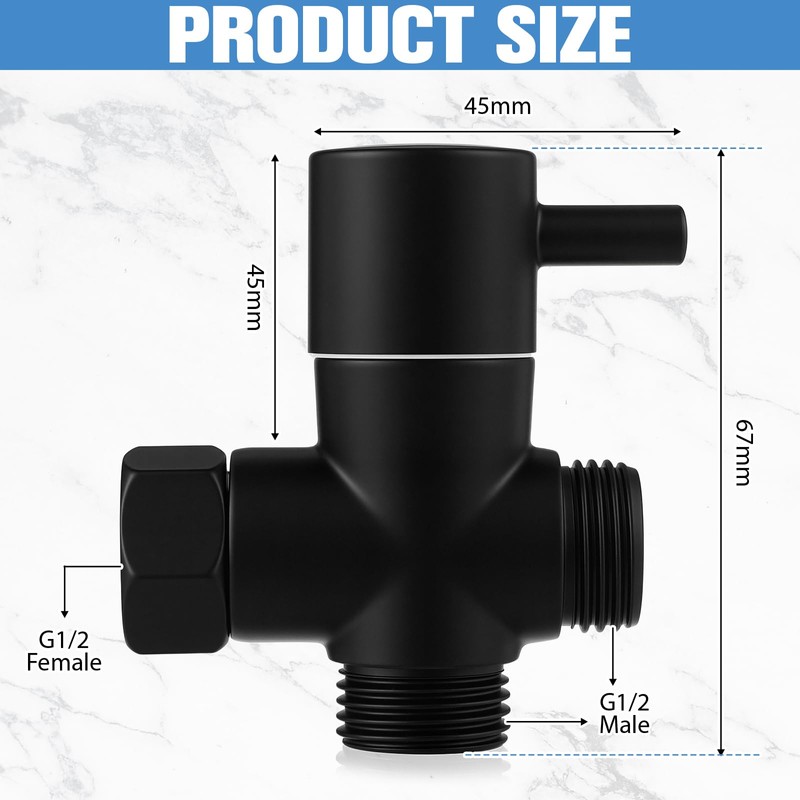 Nuanchu 4 Pack Alloy Shower Arm Diverter Valve for Hand