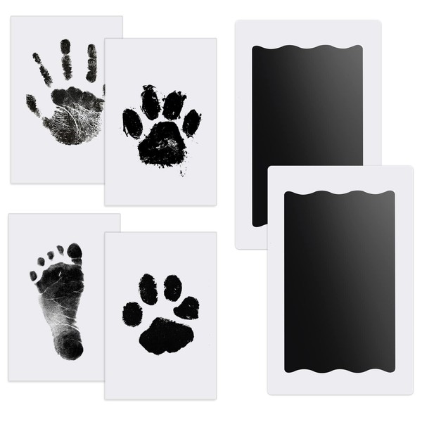 Nabance Baby Handprint and Footprint Kit, 2 baby Inkless Print pads, 4 Imprint Cards, Pet Paw Print, Hand Print Kits for Babies Safe Non-Toxic, Imprint Kit, Pawprint Keepsake Kit, Family Keepsake