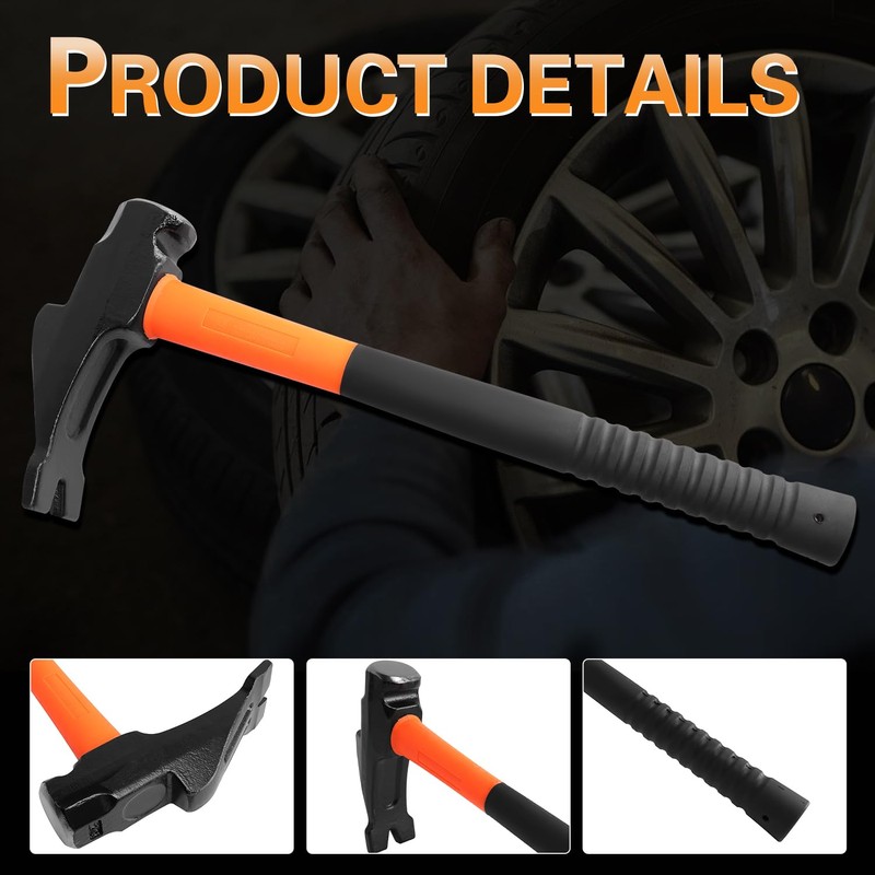 20 Inch Tire Hammer with Tire Bead Breaker-Duck-Billed Design for