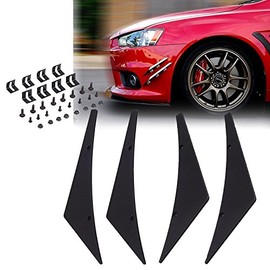 Xotic Tech 4pcs JDM Sporty Racing Style Front Bumper Corner Edge Guard Trim Universal Fit (Black)