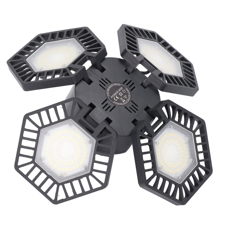 LED Garage Light Cool White 80W 4 Panel 90 Degree