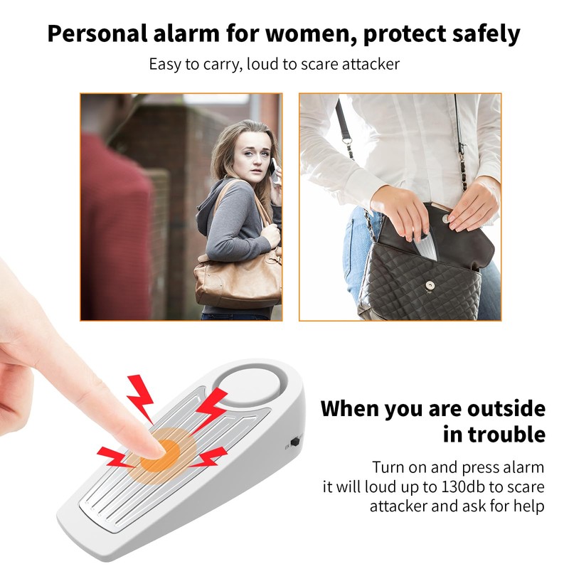 Lancoon 3 Pack Door Stop Alarm 130dB for Home Security