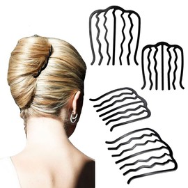 4 Pcs Hair Fork Clip Metal Hair Side Combs Bun Updo Hair Sticks French Twist Hair Tool Bun Hair Pins Clips Grips for Women Girls