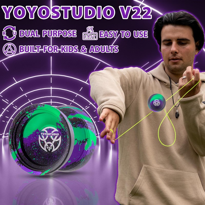 YOYOSTUDIO V22 Trick Yoyo Professional Responsive Yoyo for Kids 8-12,