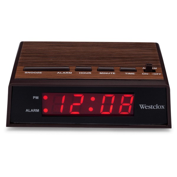 Westclox Retro Wood Style Easy To Read Super Bright Small