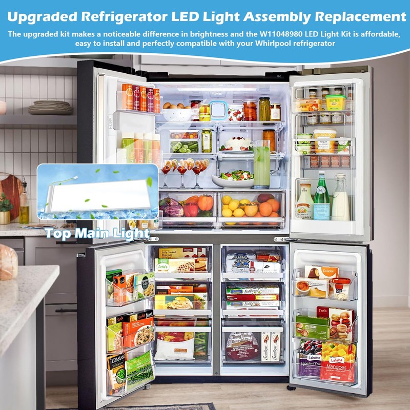 IWIWE W11048980 Refrigerator LED Light Assembly Replacement for Whirlpool WRQA59CNKZ