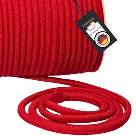 Turnbeutelliebe® Cord, 100% Cotton, 8 mm Wide, Thick, for Gym Bags, for Sewing, Many Colours and Lengths, Braided, Rope, Craft Cord, Ribbon