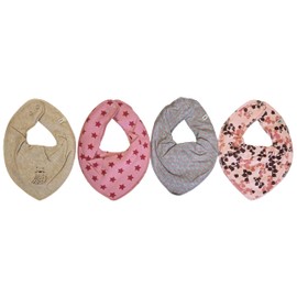 Set of 4 Pippi Triangular Baby Bibs Neck Scarf Set (Assorted Colour Combinations) - 0-2