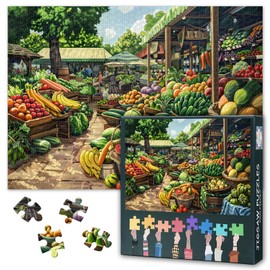 Vegetable Garden Jigsaw Puzzles 1000 Pieces for Adults Vegetable Puzzles for Home Bedroom Hallway Decoration Challenging Puzzle Suitable for Game Nights Finished Size: 70x50cm