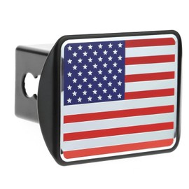 eVerHITCH USA Stainless Steel Embossed Flag Metal Hitch Cover Fits 2" Receivers