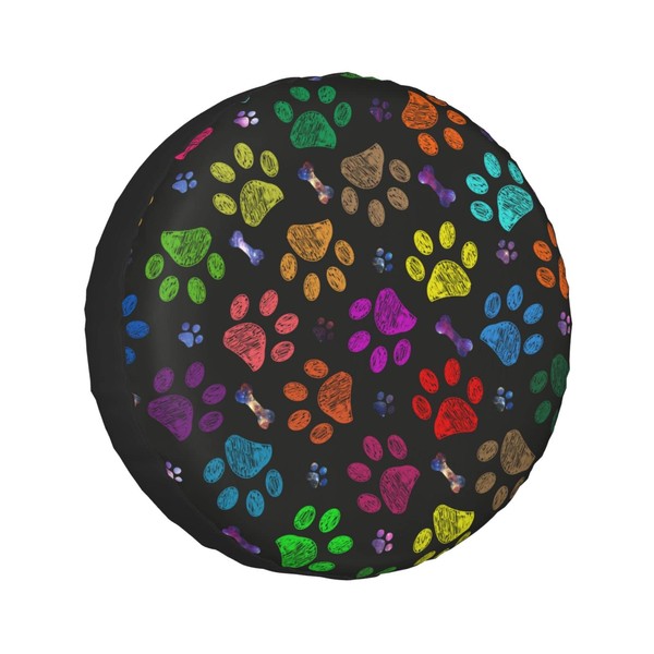 Dog Paw Print Spare Tire Cover Universal Fit for Jeep