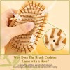 BFWood Bamboo Paddle Hairbrush with Bristles for Massaging Scalp Yellow