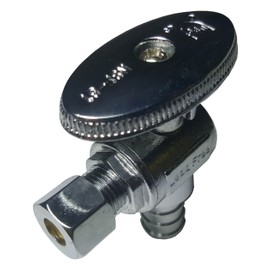 1 PIECE XFITTING 1/2" PEX X 1/4" OD COMPRESSION 1/4 TURN ANGLE STOP VALVE - LEAD-FREE BRASS WITH METAL HANDLE