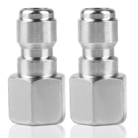 2Pcs Pressure Washer Coupler - Stainless Steel 1/4" or 3/8" Male Quick Connect Plug, 1/4 Inch or 3/8 Inch Female NPT Fitting, 5000 PSI (1/4 inch Male quick connect plug)
