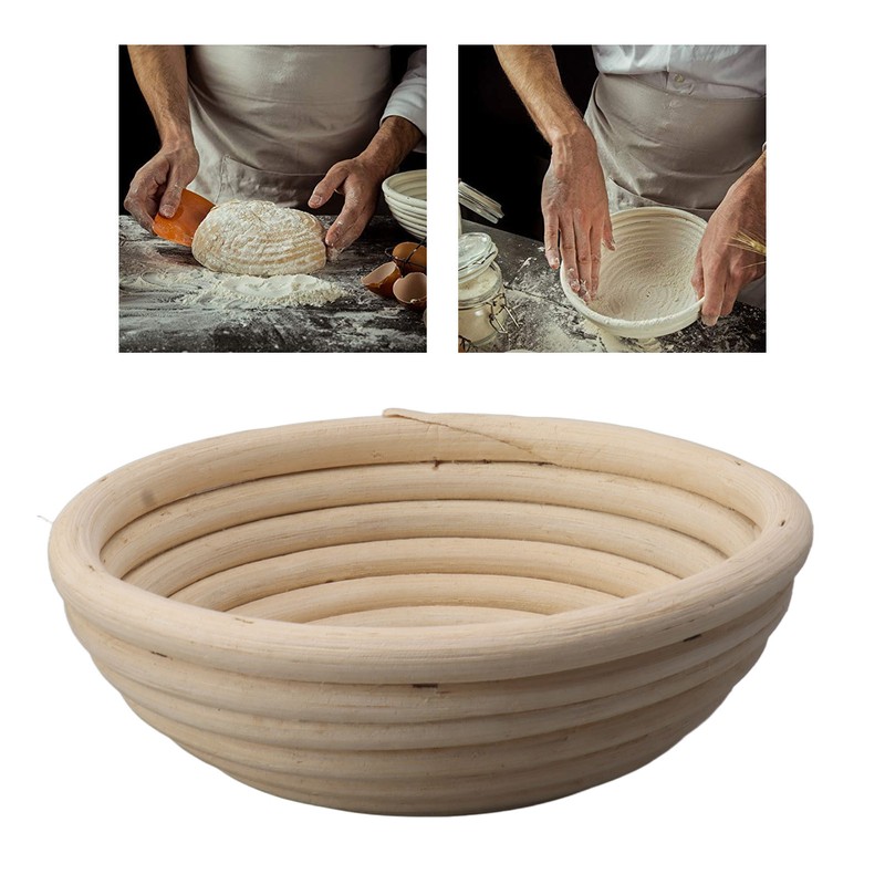 Round Bread Proofing Basket with Liner Cloth Dough Rising Rattan
