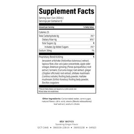 Isagenix BEA Biotics - Caffeine-Free Botanical Energy Drink - Supports Gut & Digestive Health - Aids Healthy Metabolism - Good Source of Fiber - Sparkling Ginger, 12 fl oz
