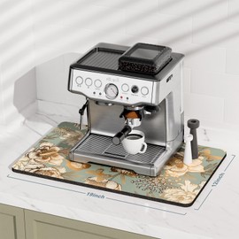 Rnivvi - Tapete de café de 12 x 19 pulgadas, para accesorios y organizador de estaciones de café, almohadilla absorbente de secado de platos para mostrador de cocina, bonita decoración de cafetería,