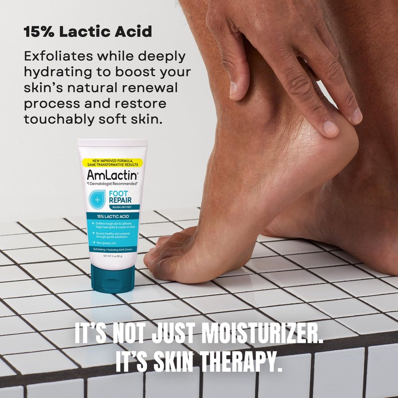 AmLactin Foot Repair Cream - Therapeutic Foot Cream for Dry