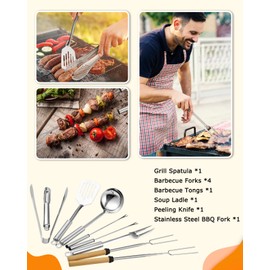 Hozzen Camping Cooking Utensil Set - 33 Pcs Camping Cookware Set, Portable Car Camp Essentials for Cooking and Grilling,Ideal Gift for RV Tent Camper, Picnics, BBQs, Parties