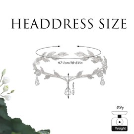 ChAusa Goddess Tiara Crown Vintage Wedding Tiaras Women's Crown Forest Elf Princess Headdress Crystal Rhinestone Wedding Head Fairy Dress Accessories for Bride Bridesmaid Girls (Silver)