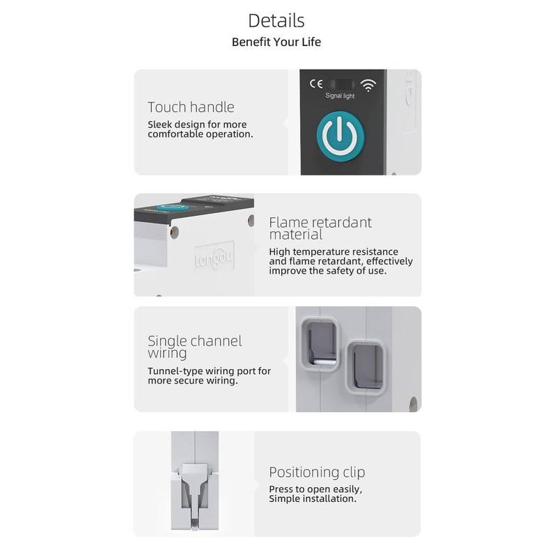 Smart WiFi Circuit Breaker with Metering Remote Control Timer Home