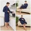 FashGudim Men's Cotton Lightweight Thin Short Dressing Gown Checked Summer