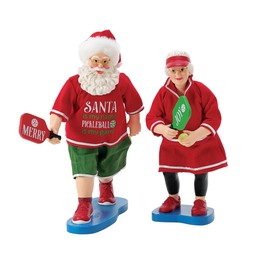 Department 56 Possible Dreams Sports and Leisure Santa and Mrs. Claus Pickleball Season Figurine Set, 10.5 Inch, Multicolor
