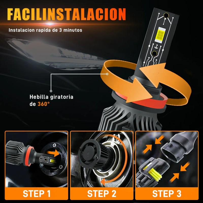 H7 H11 9005 9006 Csp Auto Kit Faros De Led