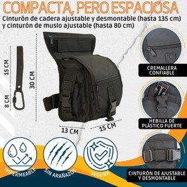 SEIBUR® Waterproof Tactical Waist and Leg Bag + Carabiner | Bum Bag for Travel, Hiking, Motorcycle, Military, Riding, Fishing, Hunting etc, black, Tactical Military Style Leg Bag