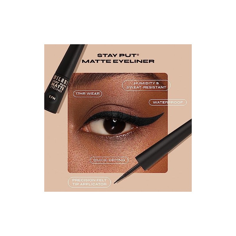 Stay Put Matte Liquid Eyeliner - Waterproof Liquid Eyeliner Pen,
