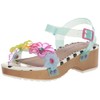 Betsey Johnson Girls Flryn Heeled Sandal, Teal, 3 Little Kid
