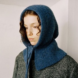 Ru&Rae Multi-functional Winter Balaclava: Knit Hood Scarf, Neck Warmer, Running Mask for Hiking & Golf Women's Winter Hat Blue