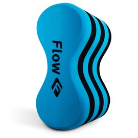 Flow Swim Gear Training Pull Buoy - Pull Float for Pool Lap Swimming in Adult and Junior Sizes (Blue/Black, Adult)