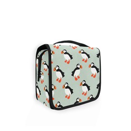 Moyyo Atlantic Ocean Puffin Seabird Toiletry Bag Travel Wash Bag Organised Toiletry Bag Hanging Toiletry Bag Gym Camping Toiletry Bag Portable Cosmetic Organiser Bag for Women Girls Kids