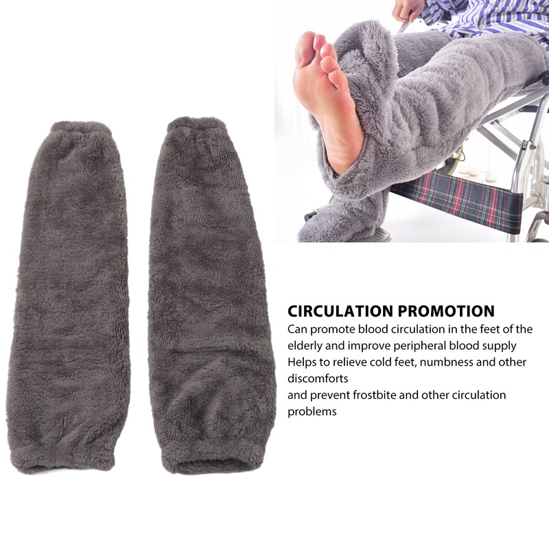 2pcs Plush Slipper Stockings Soft Warm Thickened Prevents Chilblain Over