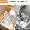 Gulfmew 1 Pack Deep Drawer Organizer Bins, Adjustable Sliding Drawer