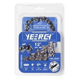 Yeerch 12 Inch Chainsaw Chain 3/8" LP Pitch .043" Gauge 45 Drive Links, Fits for Dewalt, Milwaukee, Kobalt, Craftsman, Makita and More (Semi-Chisel)