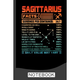 Birthday Gifts - Sagittarius Facts Notebook: Zodiac Notebook | Astrology Journal | sagittarius Zodiac Book | 120 Lined Pages