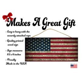 Rogue River Tactical Pledge Of Allegiance Home Decor Hanging Wall Sign Decoration Patriotic American Flag