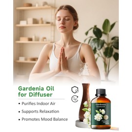 Mumianhua 100% Pure Gardenia Essential Oil Natural Gardenia Oil for Bedroom Diffuser, Laundry Boost & Women's Perfume | Therapeutic Grade for Candle Making & Skin 3.38 Fl Oz